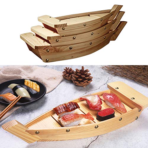 Bandeja para servir sushi, platos de madera para barco de sushi, platos de madera para servir, vajilla, restaurante, bar, bandeja de sushi, barco, platos de cocina japonesa hecha a mano