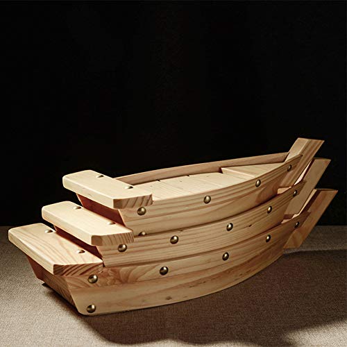 Bandeja para servir sushi, platos de madera para barco de sushi, platos de madera para servir, vajilla, restaurante, bar, bandeja de sushi, barco, platos de cocina japonesa hecha a mano