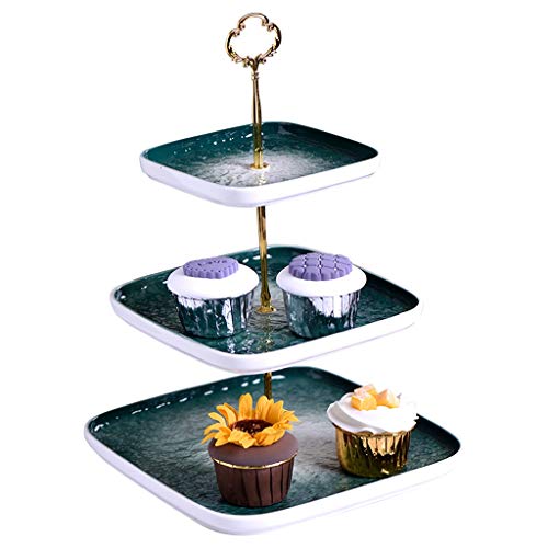 Bandejas para tartas Portatartas 2/3 gradas del soporte de la magdalena de la porción soportes de la torta de cerámica Placa de la fruta del soporte del partido del hogar Postre de almacenamiento en r