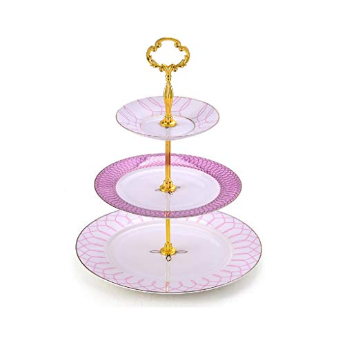 Bandejas para tartas Portatartas 2/3 Nivel de porcelana soporte de la torta de cerámica Postre Cupcake Stand cumpleaños de la boda de pastelería Bandeja for servir Plato estallido de la torta soporte
