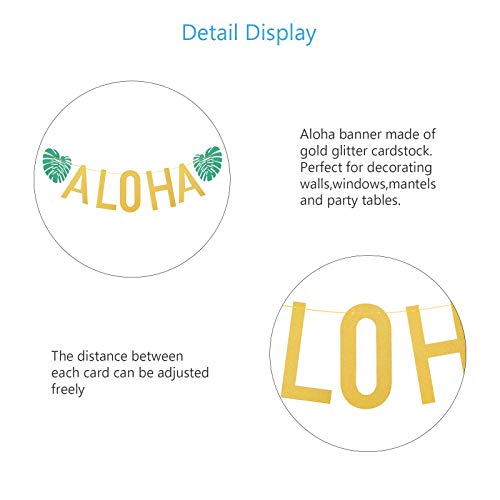 Banner fiesta aloha ZERHOK Banner aloha Luau Bandera fiesta aloha decoración aloha para fiesta de aloha tropical y hawaina en playa piscina y BBQ
