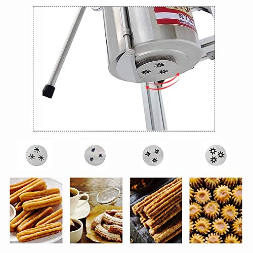 BAOSHISHAN Máquina para Hacer Churros Españoles 5L Comercial Profesional Churros Maker Herramienta de Churros con Cortador con 12L Freidora Eléctrica 220V-240V CE