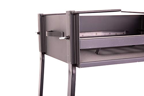 Barbacoa CARBÓN Y LEÑA 60X40 CENTÍMETROS con Soporte para PAELLERA Ideal Camping Y Playa