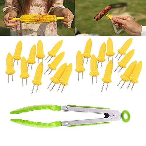 barbacoa pinchos morunos Fellibay Pinchos para mazorcas de maíz 12 soportes para maíz y pinzas para barbacoa