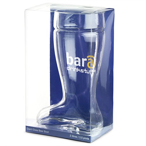 Bar@Drinkstuff - Cerveza de cristal gigante 3,5 pinta de arranque | bierstiefel, vidrio de cerveza boot