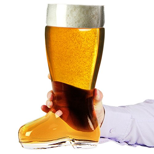 Bar@Drinkstuff - Cerveza de cristal gigante 3,5 pinta de arranque | bierstiefel, vidrio de cerveza boot