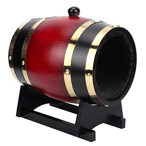 Barril de cerveza de roble doméstico de 3L, dispensador de madera de barril de vino Equipo de elaboración de cerveza, para cerveza, vino, borbón, tequila, ron, salsa picante(3L)