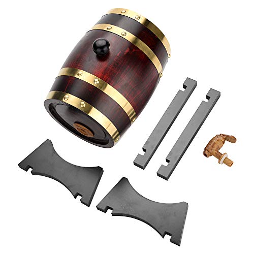 Barril de vino de madera de roble vintage para almacenamiento de ron de whisky de cerveza, barriles dispensadores de almacenamiento de vino exquisito 1.5 litros a 10 litros(1.5 Litre)