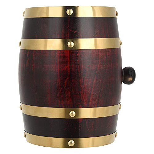 Barril de vino de madera de roble vintage para almacenamiento de ron de whisky de cerveza, barriles dispensadores de almacenamiento de vino exquisito 1.5 litros a 10 litros(1.5 Litre)