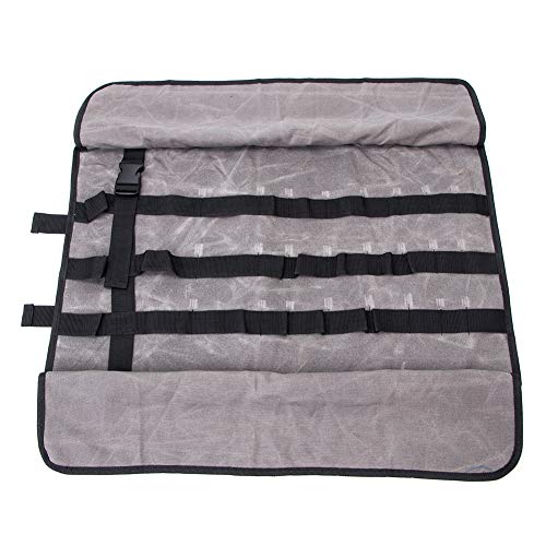 Bartender Kit Roll, Barman herramientas de trabajo bolsa de almacenamiento, organizador de herramientas de bar, Heavy Duty encerado lona Mixology Kits Roll Up gris