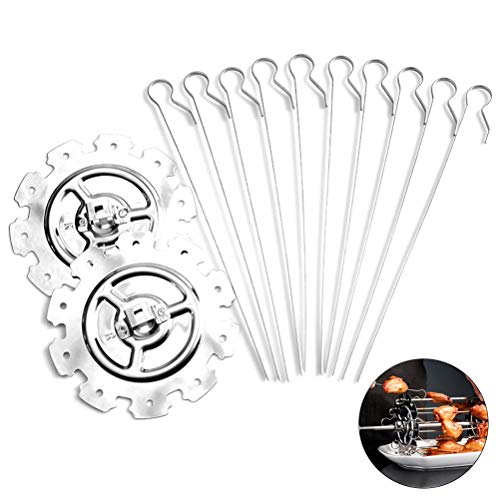 basku Jaula de Parrilla de Acero Inoxidable, BBQ Kebab Cage Parrilla giratoria para asador Herramienta de brocheta de Carne de Barbacoa para brochetas, alitas de Pollo, intestinos