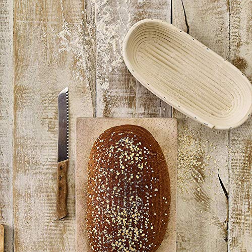 BASOYO Cesta de Prueba de Pan, 1 Pieza de Cocina, cestas de ratán de Masa Larga, cestas de ratán para Hornear, Galletas de ratán, cestas de Almacenamiento de Alimentos de ratán