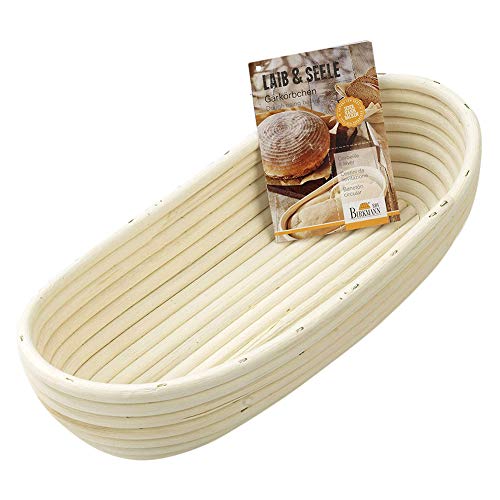 BASOYO Cesta de Prueba de Pan, 1 Pieza de Cocina, cestas de ratán de Masa Larga, cestas de ratán para Hornear, Galletas de ratán, cestas de Almacenamiento de Alimentos de ratán