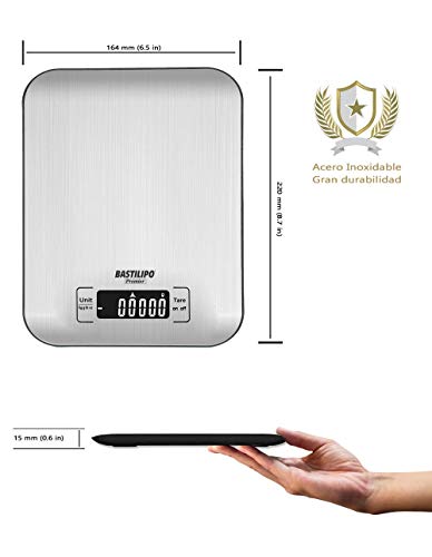 Bastilipo Báscula de Digital de cocina