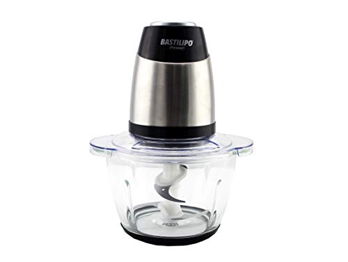 Bastilipo PE-350 Picadora electrica de alimentos de 350w y capacidad de 1,2l, 1.2 litros, Negro