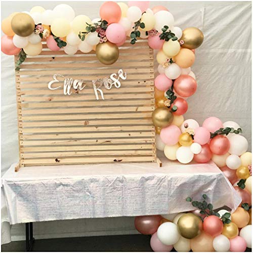 BCARICH Guirnalda de globos pastel, 100 unidades de globos orgánicos de color rosa, amarillo, naranja, oro rosa, blanco y oro, para decoración de fiesta de despedida de soltera, boda, baby shower