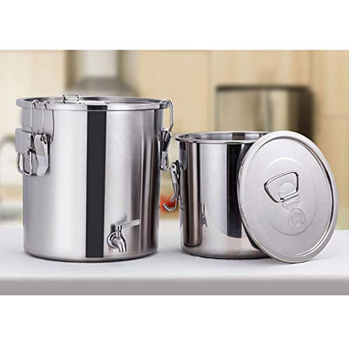 BDD Ollas, Equipo Pesado de Elaboración de Cerveza, Fermentador de Acero Inoxidable, Tapa de Acero Inoxidable, Anillo de Sellado, Cuatro Clips, 20L / 30L,Los 33.5 * 33Cm