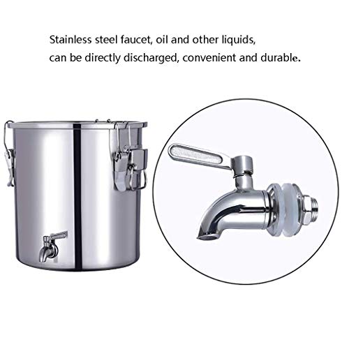 BDD Ollas, Equipo Pesado de Elaboración de Cerveza, Fermentador de Acero Inoxidable, Tapa de Acero Inoxidable, Anillo de Sellado, Cuatro Clips, 20L / 30L,Los 33.5 * 33Cm