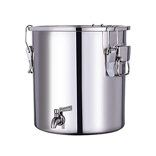 BDD Ollas, Equipo Pesado de Elaboración de Cerveza, Fermentador de Acero Inoxidable, Tapa de Acero Inoxidable, Anillo de Sellado, Cuatro Clips, 20L / 30L,Los 33.5 * 33Cm