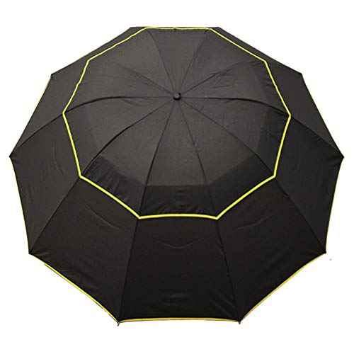 BDDLLM Paraguas Marca Super Grande 130 cm 2 Capas Paraguas Plegable Lluvia Femenina 10 Costillas Paraguas a Prueba de Viento Empresario de Moda Paraguas Fuerte al Aire Libre Federación de Rusia Negro