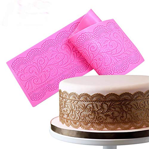 Bearbelly Flor de Encaje Premium Fondant Molde de Silicona Pastel de Bodas Sugarcraft Molde decoración de Encaje para la Torta se volvió la decoración de azúcar