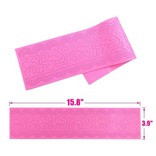 Bearbelly Flor de Encaje Premium Fondant Molde de Silicona Pastel de Bodas Sugarcraft Molde decoración de Encaje para la Torta se volvió la decoración de azúcar