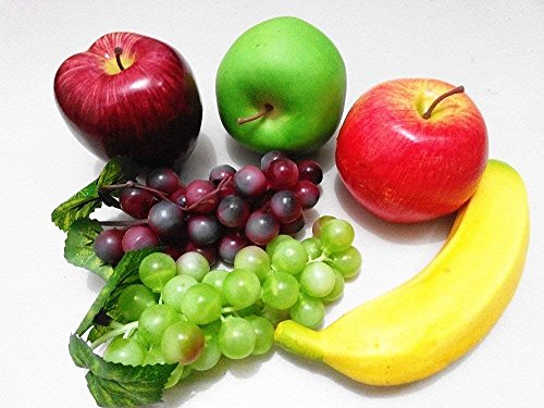 BeatlGem Plástico Artificial Mirada Realista 6 Frutas Mezcladas Frutas Simuladas de Plástico Decorativo Exhibición Decoración Creativa/Enseñanza