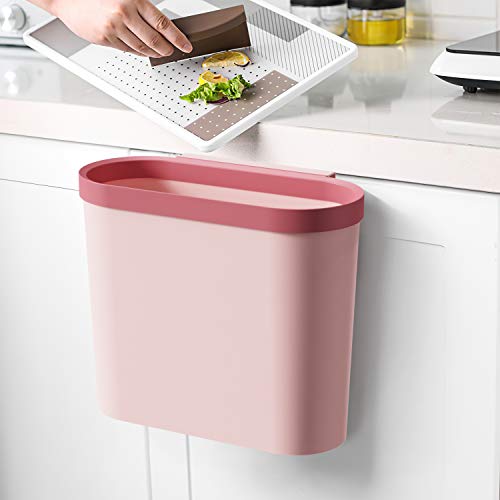 BED COTTON Basura Cocina, Cubo Basura Encimera, 25.5 * 16.5 * 29.5, para La Cocina, El Coche, El BañO, La Sala De Estar, El Dormitorio, Rosa