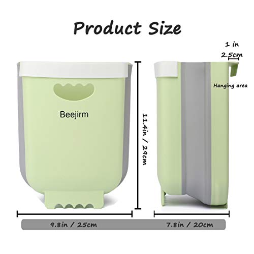 Beejirm Cubo de Basura Plegable Colgante para Cocina, Mini Papelera Cocina Bote Contenedor de Basura Plegable Pequeño de Plástico para Puerta de Gabinete Coche Dormitorio Alta Capacidad