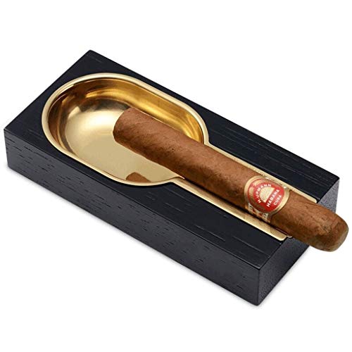 BeiMI Acero inoxidable portátil Cigarro pesado Cenicero Cigarrillo retro de madera sólida junto a la cama Cenicero, Hecho a mano grande, Exterior, Interior, Hogar, Oficina, Hotel, Piscina, Restaurante