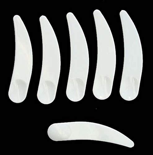 Bekith 600 espátulas de maquillaje curvas desechables para cosméticos, espátula blanca de plástico, crema facial para mezclar y muestrear