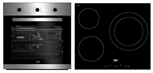 Beko Conjunto BSE22120X Horno+Placa INOX Aq, Negro
