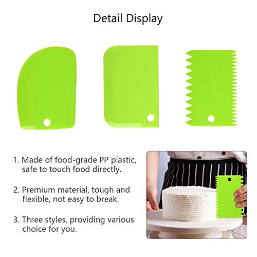BELIOF 6 pcs Cortador de Masa Plástico para Pastel Raspador de Masa 3 Estilo Rasqueta Hornear para Pastel Tarta Galleta Accesorio de Cocina 2 pcs Cepillo de Silicona para Alimentos Panadería