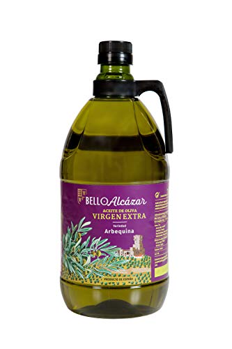 BELLOALCAZAR - ACEITE DE OLIVA VIRGEN EXTRA ARBEQUINA 100% - CAJA DE 6 BOTELLAS DE 2 LITROS