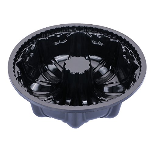 Belmalia Molde Savarín Silicona, Molde de la Torta, Moldes de Hornear per Bizcocho de Saboya, Ø 25 cm, Antiadherente, Negro