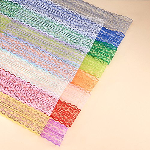 BENECREAT 15 Rollos de 150m Cinta de Encaje por El Rollo de Invitacion de Boda, Tarjetas, Decoración, Costura, Fabricación de Lazo de Pelo, Envoltura de Paquete de Regalo, 45mm de Ancho
