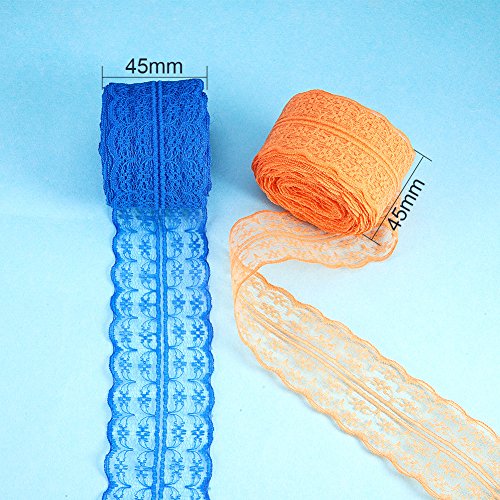 BENECREAT 15 Rollos de 150m Cinta de Encaje por El Rollo de Invitacion de Boda, Tarjetas, Decoración, Costura, Fabricación de Lazo de Pelo, Envoltura de Paquete de Regalo, 45mm de Ancho