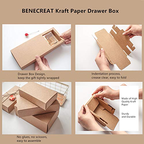 BENECREAT 20 Pack Caja de Cartón Kraft Cajas de Regalo para Fiesta Superior Envase de Joyería - Marrón 12.8x10.8x4.2cm