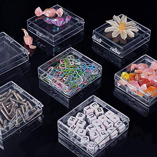 BENECREAT 8 Pack Caja Plástica de Alta Transparencia Contenedores de Plástico Cajon Organizadores para Artículos de Belleza Cuentas Pequeñas Joyería