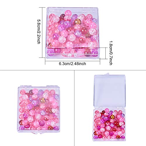 BENECREAT 8 Pack Caja Plástica de Alta Transparencia Contenedores de Plástico Cajon Organizadores para Artículos de Belleza Cuentas Pequeñas Joyería