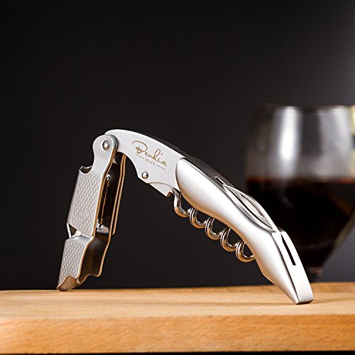 BENKIA Sacacorchos de Camarero Fabricado en Acero Inoxidable - Sacacorchos Profesional de Calidad gastronómica con abrebotellas y cortacápsulas