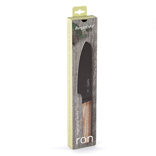 BergHOFF Ron - Cuchillo antiadherente de cerámica con revestimiento de titanio, acero negro, 6 x 3 x 31 cm