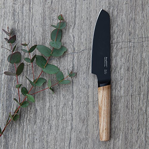 BergHOFF Ron - Cuchillo antiadherente de cerámica con revestimiento de titanio, acero negro, 6 x 3 x 31 cm