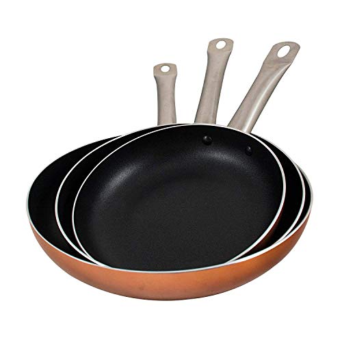 Bergner Professional Chef Copper Sartenes, Aluminio, Dorado, 28 cm, 3 Unidades