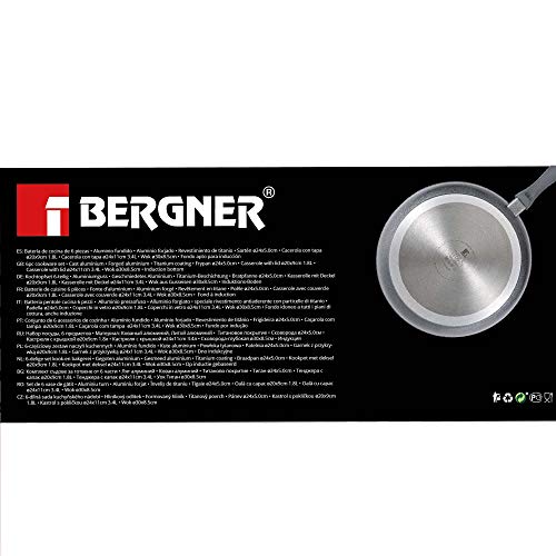 Bergner Titan - Conjunto de 5 Piezas Batería de Cocina Aluminio, Inducción, Gris
