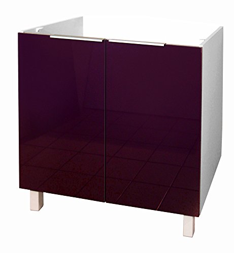 Berlenus CE8BA - Mueble bajo de Cocina (para situar Debajo de la Pila, 80 cm), Color Berenjena Brillante