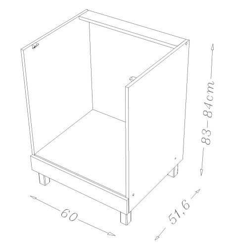 Berlenus CF6B - Mueble bajo de Cocina para el Horno (60 cm), Color Berenjena Brillante