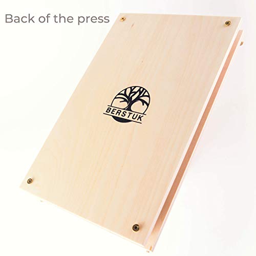 Berstuk Prensa de flores de madera para adultos – Este kit de prensa de flores grande mide 27,5 x 17,5 cm – Gran regalo para cualquier persona que ama las flores prensadas, artes y manualidades