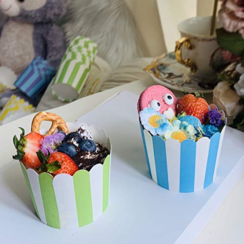 Bertacy 100 Piezas Cupcake de Papel Molde de Muffin de Postre Casos de Envoltura de la Magdalena a Prueba de Grasa Liner de Moldes de horneado