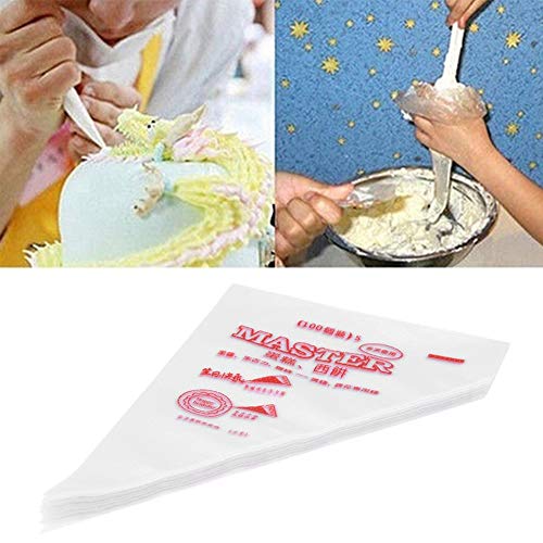 BESLIME Bolsas de Pastelería - Manga Pastelera Desechables para Boquillas Rociadoras para Decorar y Hornear Tartas de Fondant y Pastelillos, 200pcs